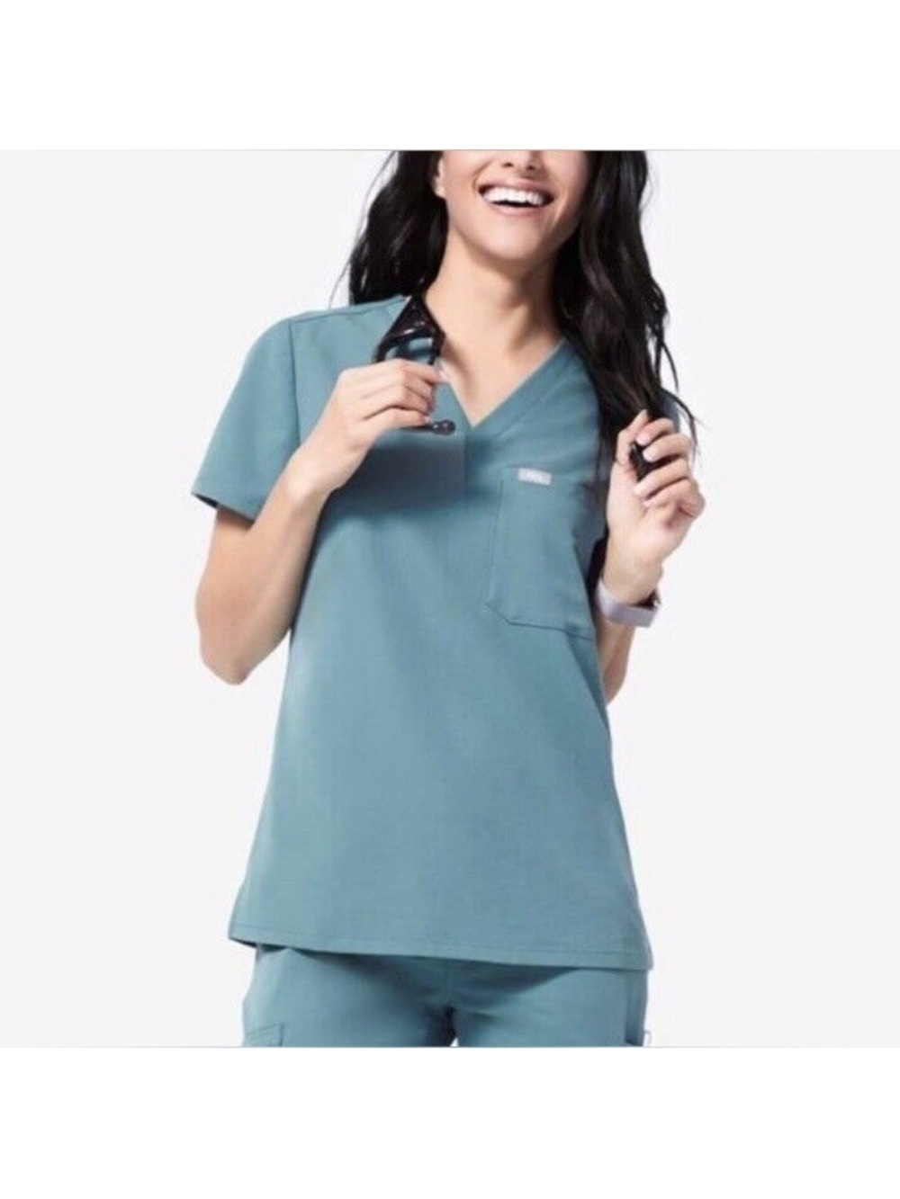 Figs Women's Hydrogreen Catarina one pocket V-Neck Scrub Top